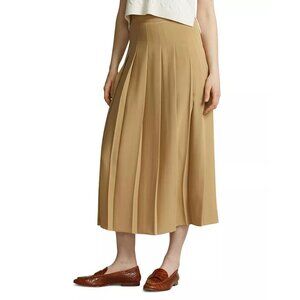 New Polo RL Box Pleated Midi Skirt Camel 6